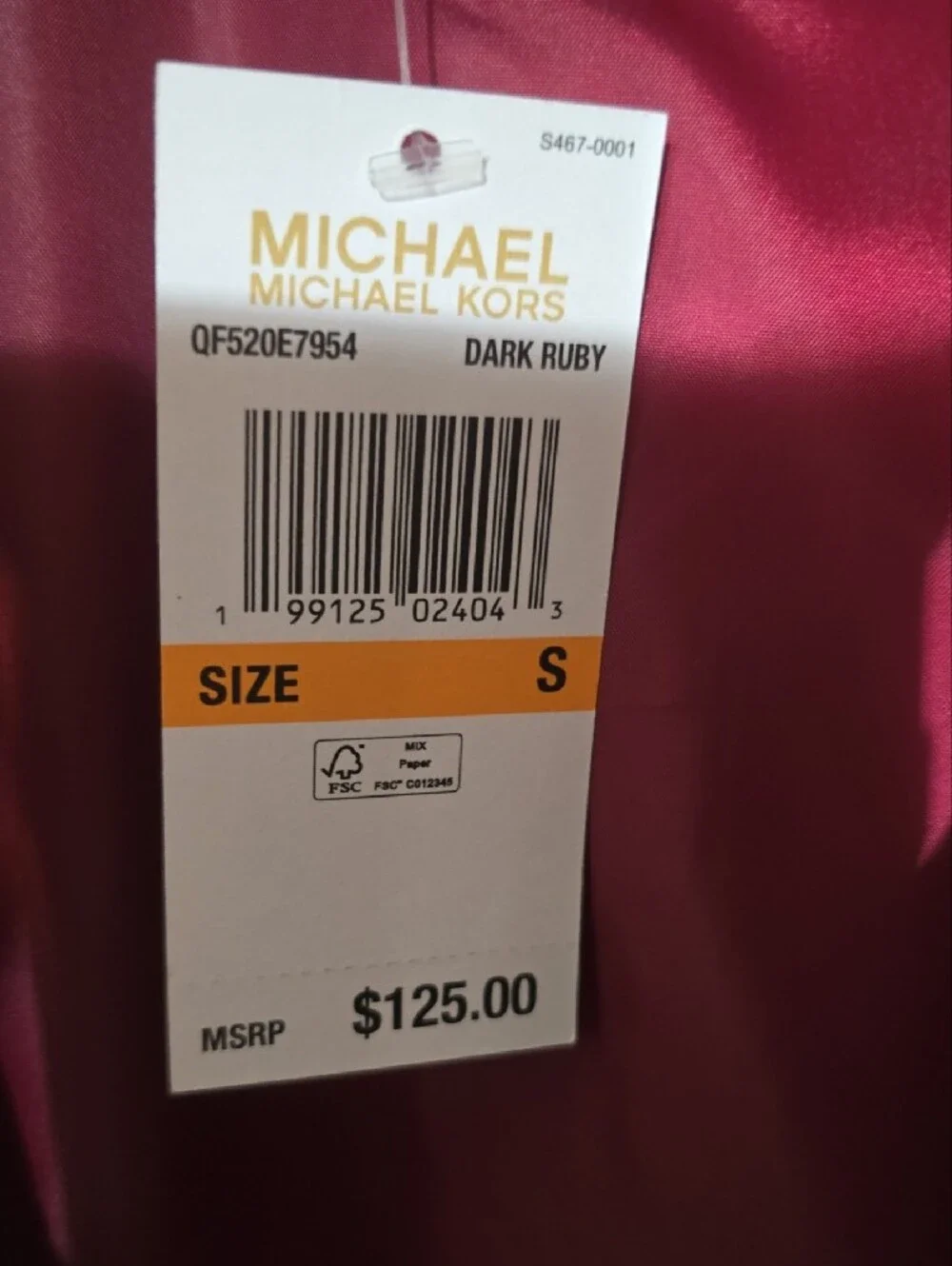NWT - Michael Kors Quilted Sleeveless Puffer Vest - Wine